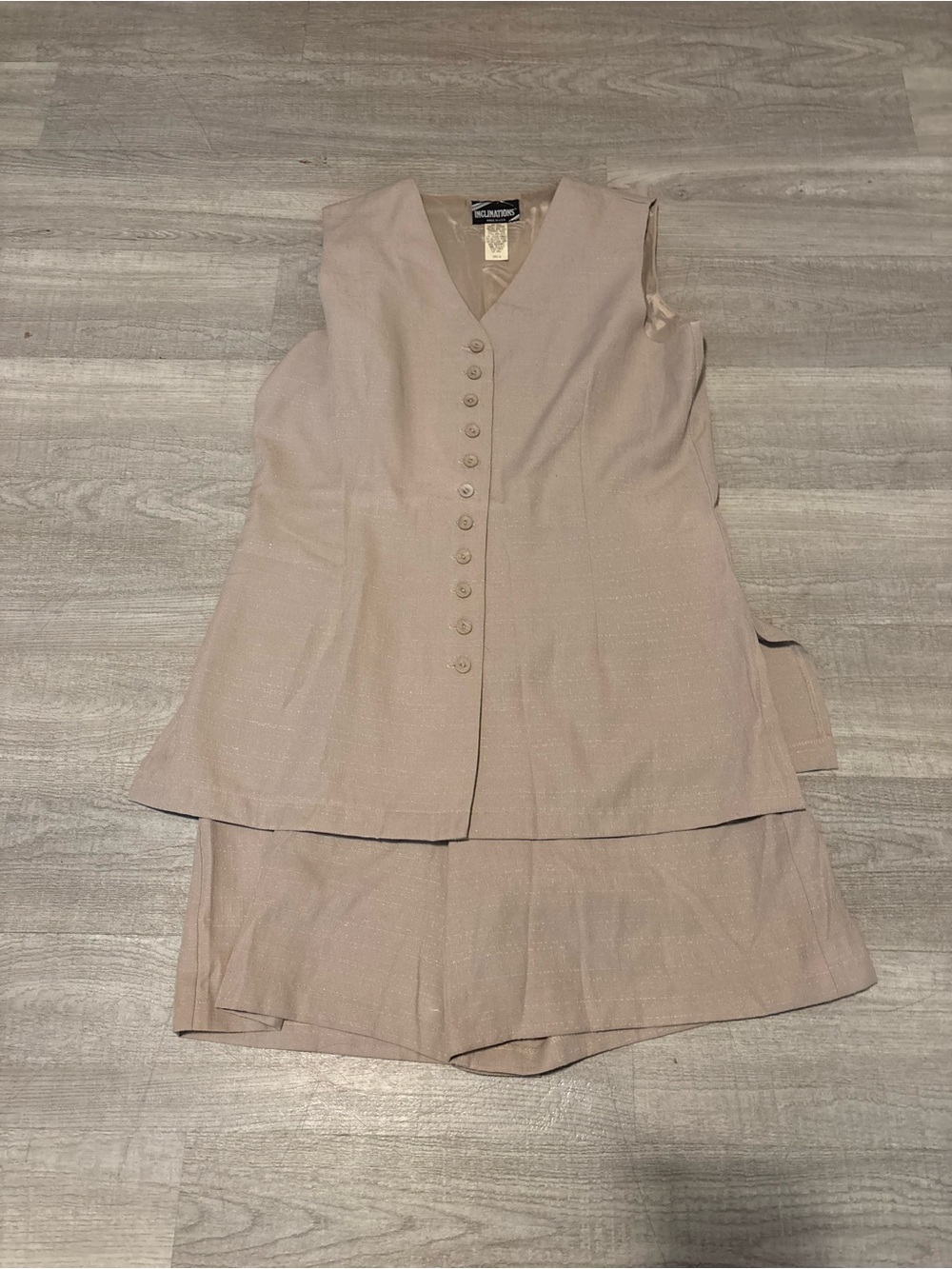 Women’s Vest Short Set VTG Size 16 One Piece Quiet Luxury Old Money Summer Basic